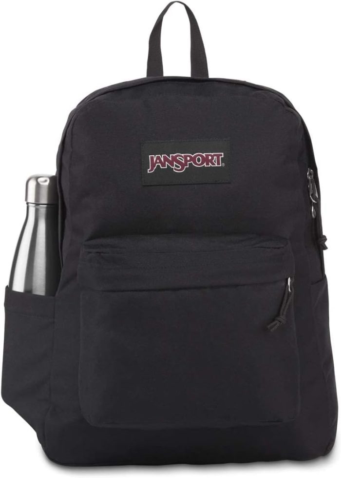 JanSport SuperBreak Plus Backpack with Padded 15-inch Laptop Sleeve and Integrated Bottle Pocket - Spacious and Durable Daypack for Work and Travel - Black - Image 6
