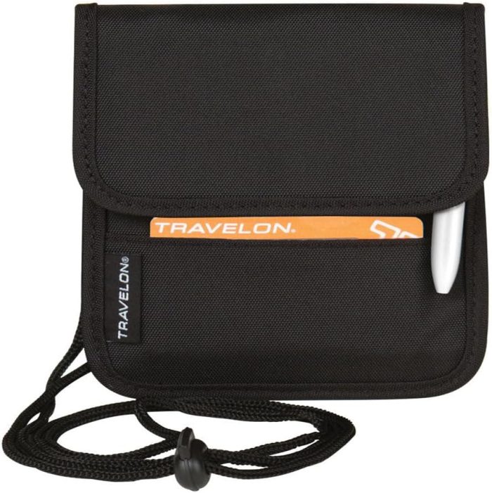 Folding Id and Boarding Pass Holder, Black, One Size